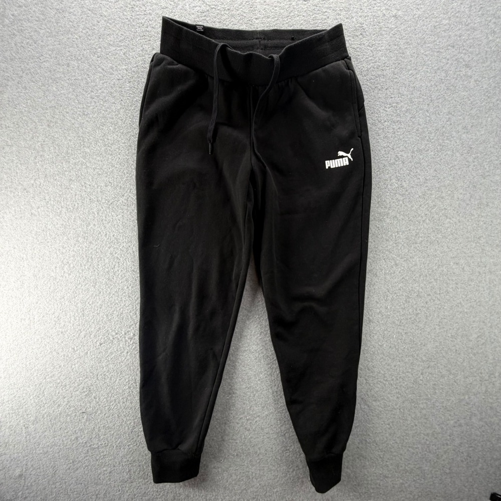 Puma Mens Small Black Fleece Tapered Jogger‎ Athletic Sweatpants 0641